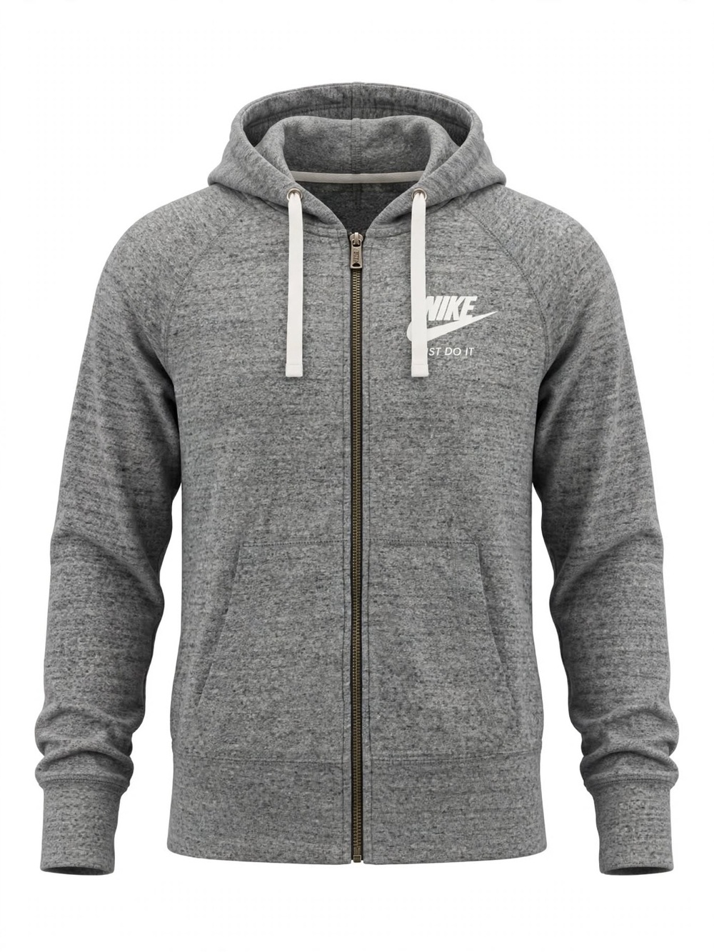 Nike Men’s Gray Full-Zip Hoodie Sweatshirt